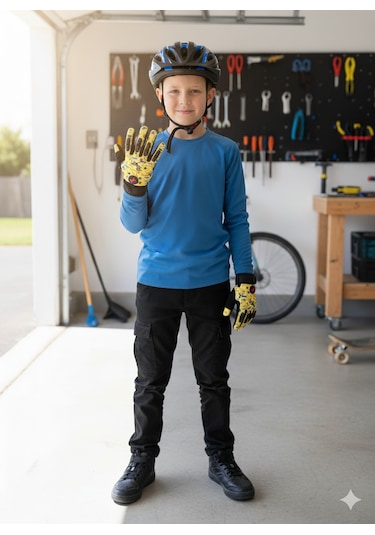 Çocuk Motosiklet & Bisiklet Eldiveni Sarı Renkli - Güvenli Sürüş İçin