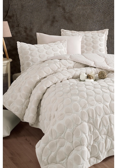 Nordqueen Wellsoft Jakarlı Çift Kişilik Uyku Seti Perle Ekru