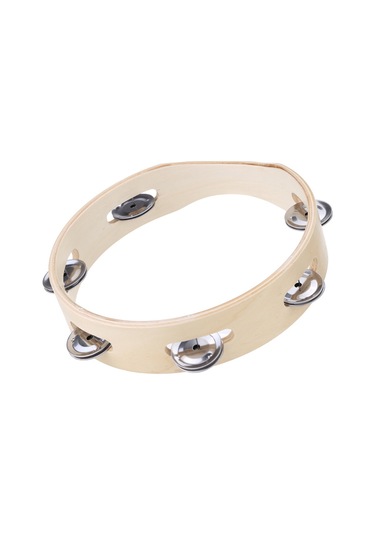 Vkemall Çocuklar İçin 8" El Tipi Ahşap Başsız Tef Zili Metal Tek Sıralı Jingle-çok Renkli