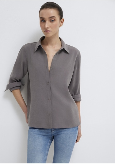 Mavi - Tencel Tm Liyosel Karışımlı Antrasit Gömlek 1211374-90721 Antrasit