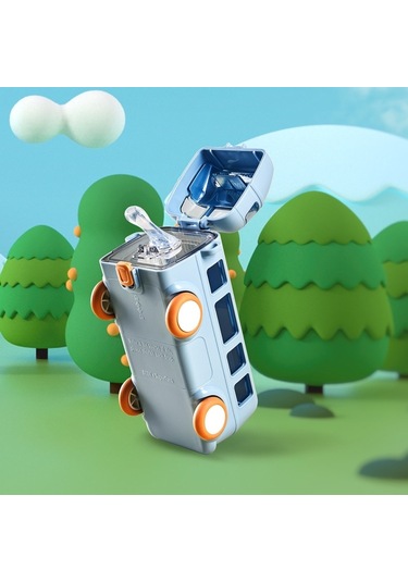 Kt-1139 500ml Taşınabilir Taşınabilir Su Kupası Strap Strap Sevimli Otobüs Şeklindeki Yudum Fincan, Renk: Mavi