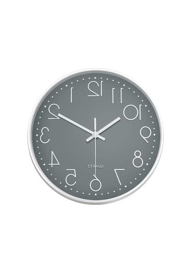 Pazly Suntek Saat Pille Gri-beyaz Gri Geçmez Duvara Çalışan Beyaz Asma 11.8 Mm Çok Renkli