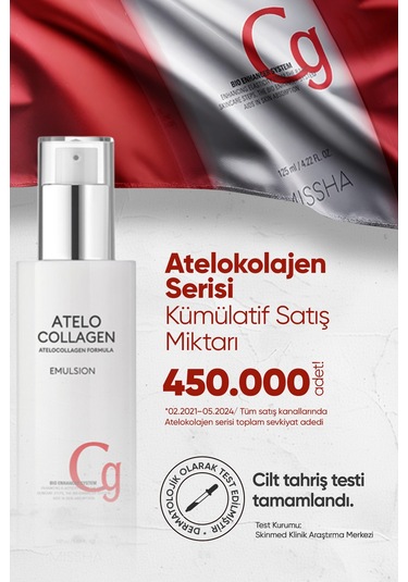 Atelokolajen İçerikli, Yaşlanma Karşıtı Besleyici Emülsiyon Mıssha Atelo Collagen Emulsion