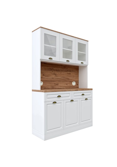 Gözde Kahve Köşesi - 140 Cm Mdf Mutfak Dolabı - Led Aydınlatmalı