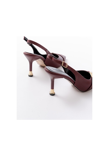 İnf-1151 Bordo Günlük Arkası Açık Topuklu Bayan Ayakkabı Renksiz