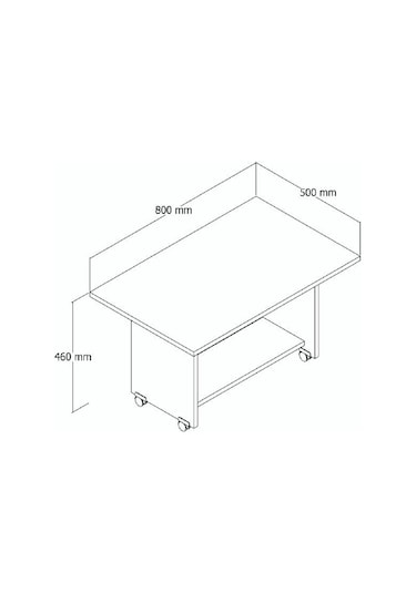 Umg Mobilya Tekerlekli Orta Sehpa Siyah