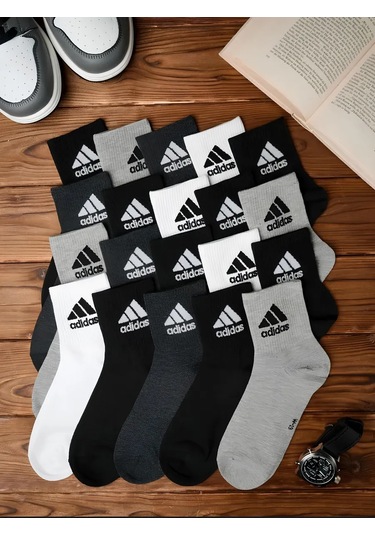 10 Çift Baskılı Yüksek Çorap 189943401 Siyah