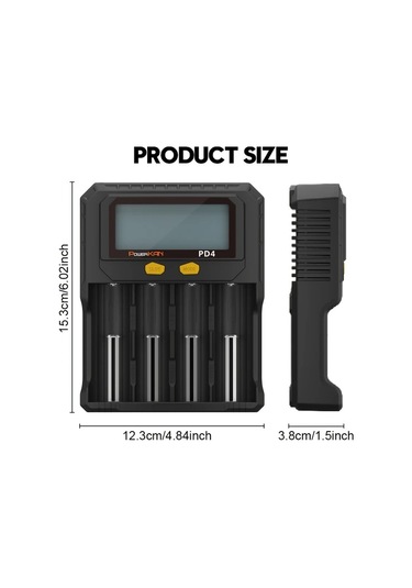 Honeybeeshop Powerkan Pd4 Akıllı Pil Şarj Cihazı 4 Kanal Li İon Nimh Ni Cd Şarj Usb Lcd Ekran