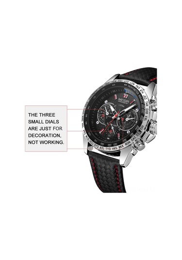 Megır 1010g Lüks İş Büyük Büyük Yüz Kuvars Erkek Kol Saati 3atm Su Geçirmez Askeri Spor Işıldayan Erkek Saati Dekoratif Üç Kadranlı Deri Kayış Bandı Çok Renkli