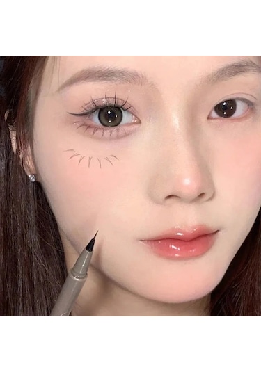 Su Geçirmez Likit Eyeliner Kaş Kolay Renk Tere Dayanıklı Kaş Kalemi 0.05 Mm 04 Gray Brown 002