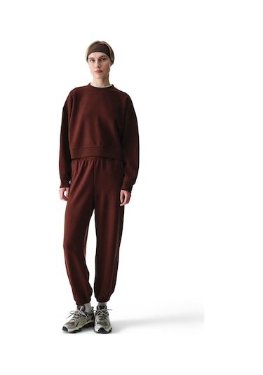 Penti Kahverengi Silky Feel Contrast Sweatshirt