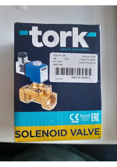 Sms Tork Selenoid Vana 3/4" Normalde Kapalı 24 Vdc