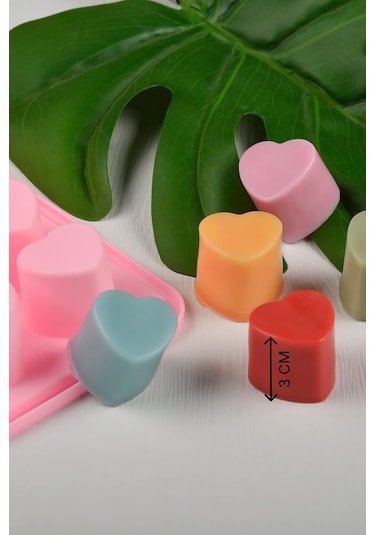 Valletta Dragao Kalp Şeklinde Silikon Kalıp, Buz, Kek, Kalıbı Pembe