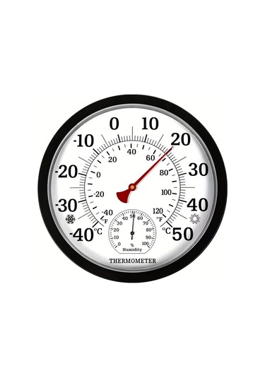 Motion003 25cm Siyah Ev Bahçe Termometresi Kablosuz Nemölçer Abs Malzeme Pil Gerektirmez