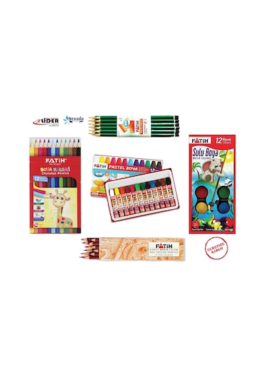 FATİH KURU SULU PASTEL 12 RENK 5 PARÇA BOYA SETİ