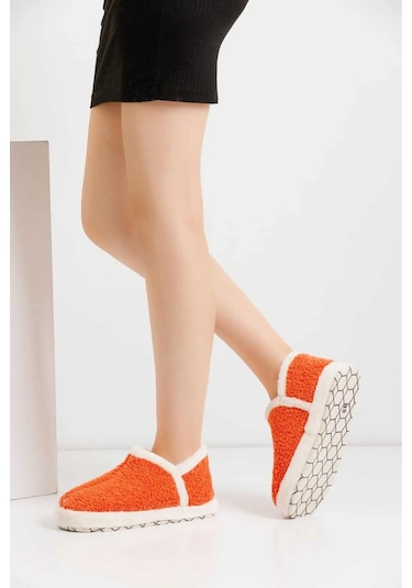 Modafrato Vıola Kadın Panduf Ev Ayakkabısı Ev Botu Turuncu