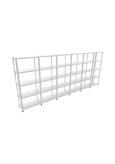 Çelikrafburada 6 Katlı 5 Li Bitişik Çelik Galvaniz Arşiv Rafı Depo Rafı Kiler Rafı 43x93x250 Dx51 Kalite Gümüş