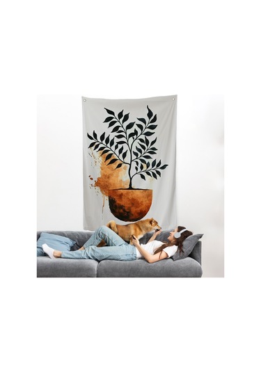 Dekoratif Minimal Bitki Duvar Örtüsü-7651