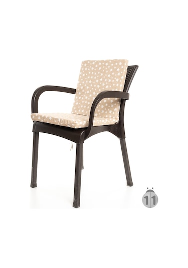 Mer-Tim Bej Yıldız Desenli Sandalye Minderi 1 Adet