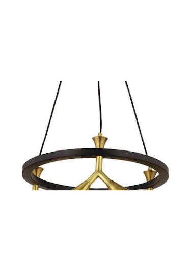 Lampaluce Bambi Modern Sarkıt Camlı Avize 6'lı Sarı Eskitme