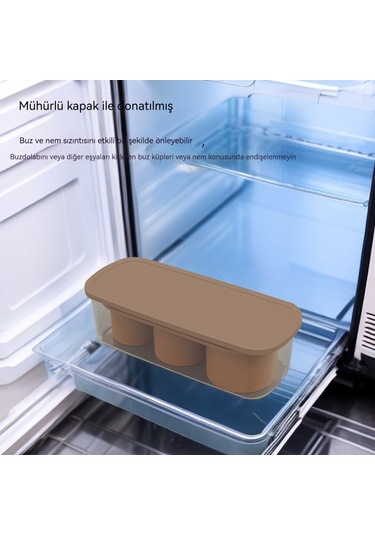 Büyük Kapasiteli Buz Kalıbı Buz Kovası-sarı Sarı