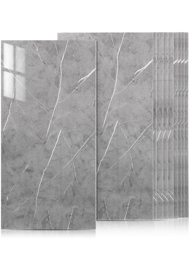 10 Adet 60x30 Kendinden Yapışkanlı Parlak Gri Duvar Paneli