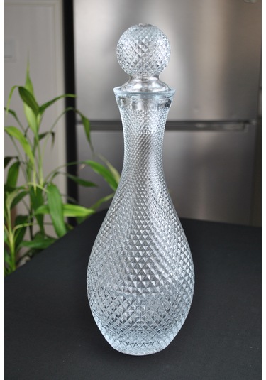 El Yapımı Cam Kapaklı Sürahi 1 Litre Şerbetlik Karaf