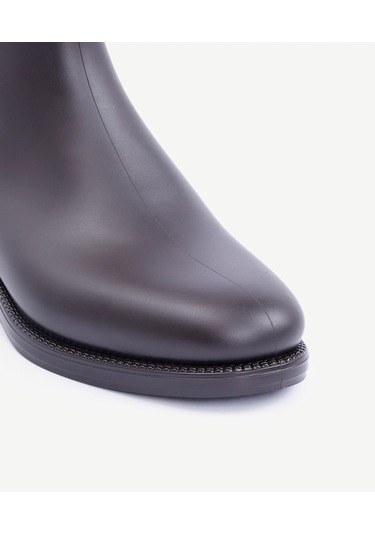 Yargıcı Çiçek Baskılı Lastikli Yağmur Botu 25kkay4029x 003 Kahverengi