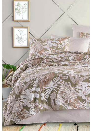 As Perde Cotton Life Çift Kişilik Pike Takımı Hawai Yeşil