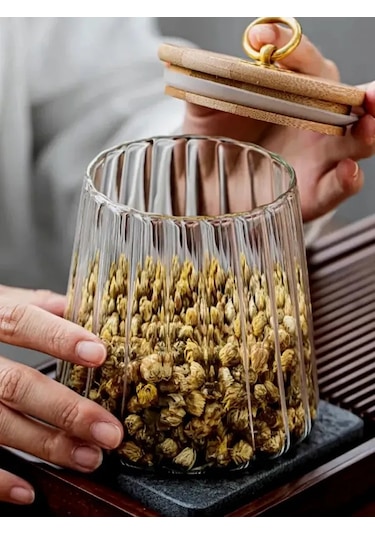 Lınmu Bambu Kapaklı Cam Kavanoz, Saklama İçin 331341142