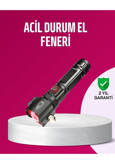 Acil Durum El Feneri Çekiç Ve Pusula Özellikli Güçlü Işık Diğer