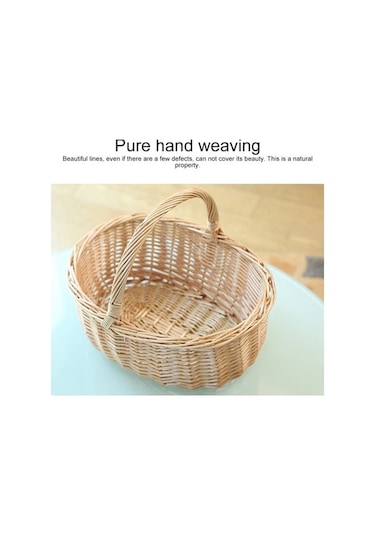 Pazly Cbtx Willow Portable Picnic Basket With Straw, S - Eco-friendly Design, Yolk Pot Included Ahşap