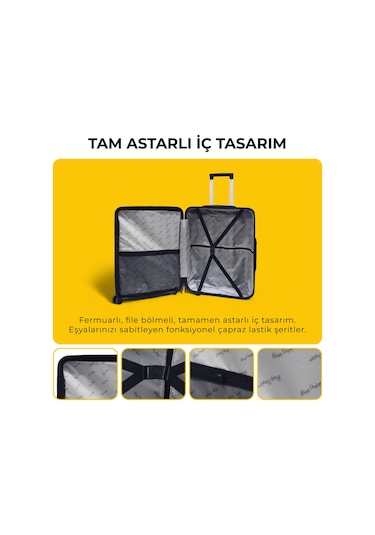 Biggdesign Moods Up 3'lü Valiz Seti, Tsa Kilitli, Abs Gövde, Siyah
