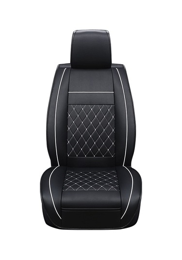 Araba Derisi Tam Kapsamlı Koltuk Minderi Kılıfı, Standart Versiyon, Sadece Bir Koltuk Siyah Beyaz