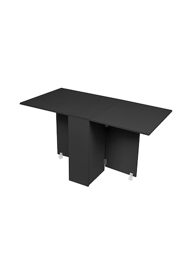 Silvia Siyah Ahşap Katlanır Yemek Masası