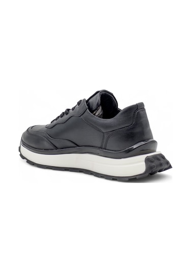 Voyager 1001 Erkek Hakiki Deri Sneaker Siyah