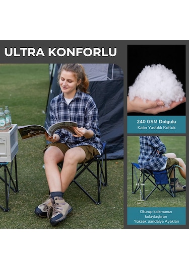 Fundango Cozy Stool Plus Ultra Konforlu Destekli Katlanır Tabure Black Siyah