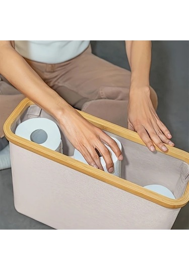 Trendooze Gaojunshop01 Siyah Modern Çiftlik Evi Tuvalet Kağıdı Tutucu, Kapaklı Saklama Sepeti Siyah