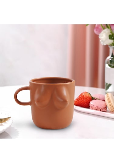 Suntek Kadın Vücut Sanatı Seramik Su Bardağı 300ml Su