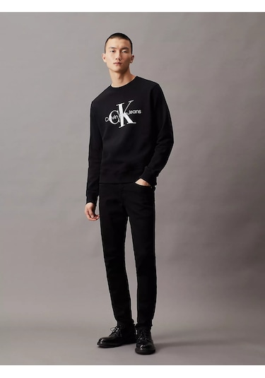 Calvin Klein Erkek Core Monologo Crewneck Sweatshirt-siyah Black