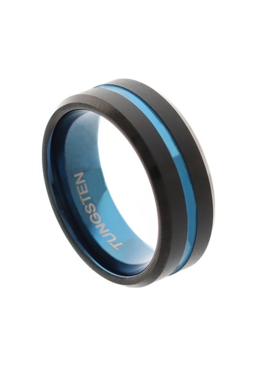 Celikchi Erkek Tungsten Mavi Renk Detay Yüzük