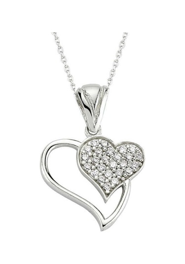 Gümüş Kalpli Kadın Kolye (506450406)