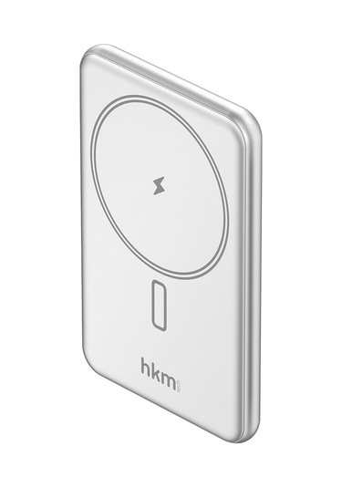 Mag Lite Wireless 5.000 Mah 20W Magsafe Uyumlu Manyetik Kablosuz Powerbank Ultra Ince Gümüş Renk