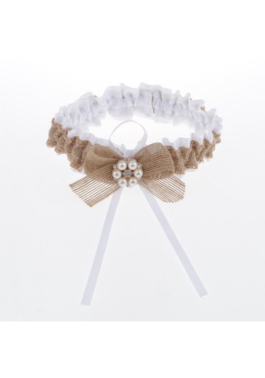 Dolıty 2 Parça Bayan Dantel Çiçekli Bacak Jartiyer Kahverengi Kahverengi