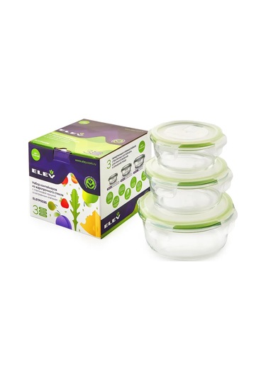 Eley 3'lü Gıda Sınıfı Cam Saklama Kabı Seti 262532570 Yeşil