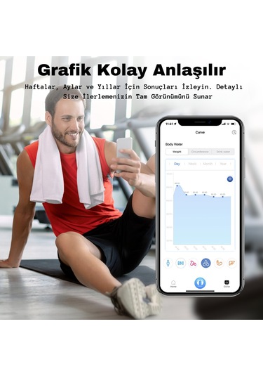 Techfit TF1075FİT Bluetooth Baskül Vücut Aanalizi Tartı Siyah