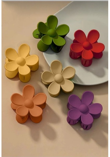 Okavango Kadın 6lı Renkli Daisy Papatya Mandal Toka Seti Çok Renkli