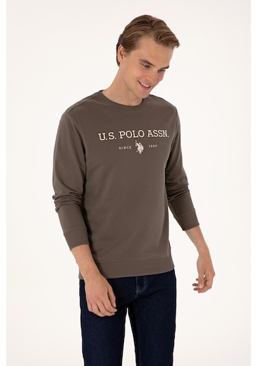 U.S. Polo Assn. Erkek Regular Fit Bisiklet Yaka Vizon İnce Basic Sweatshirt 50313743-VR052 U.S. Polo Assn. Erkek Regular Fit Bisiklet Yaka Vizon İnce Basic Sweatshirt 50313743-VR052
