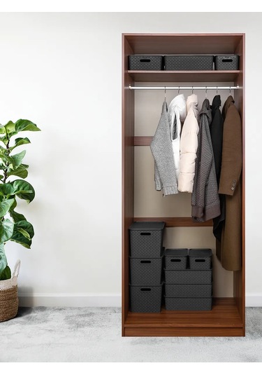 El Casa Kapaklı Saklama Sepeti 3 Adet, 3 L 59285445 Siyah