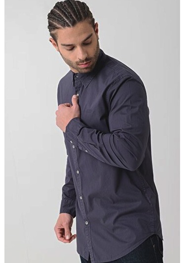 Erkek Logolu Gömlek - Lacivert 4112002